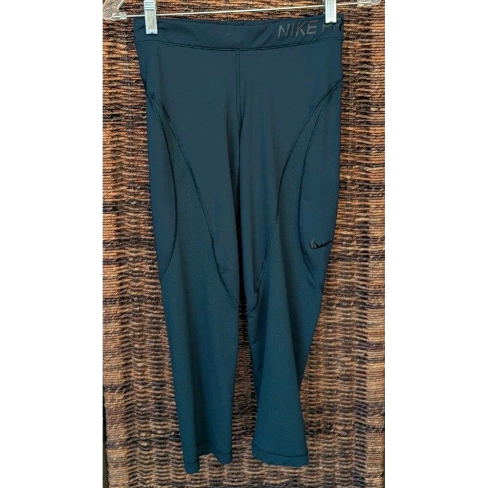 Nike Pro Hypercool Compression Leggings Small Teal Crop Pants 889651 Training